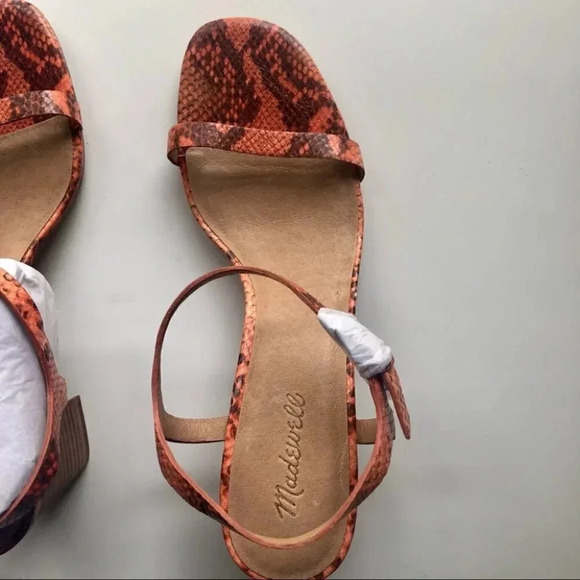 Madewell Sweet Tulip Snake Embossed Holly Leather Strappy Sandal Size 10 NIB - Picture 6 of 14